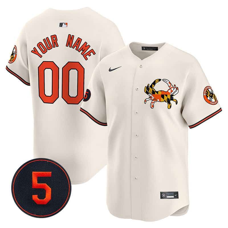 Men Baltimore Orioles Cream 2024 Nike Robinson Patch Vapor Premier Limited Custom MLB Jersey->customized mlb jersey->Custom Jersey